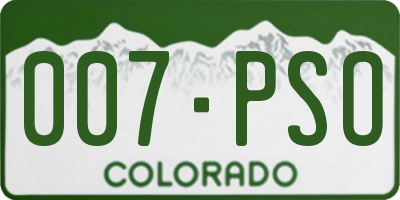 CO license plate 007PSO