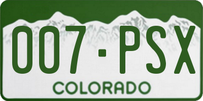 CO license plate 007PSX