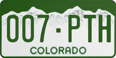 CO license plate 007PTH