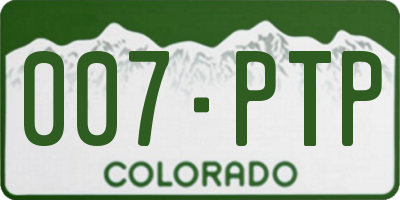 CO license plate 007PTP
