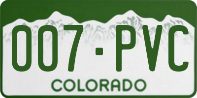 CO license plate 007PVC