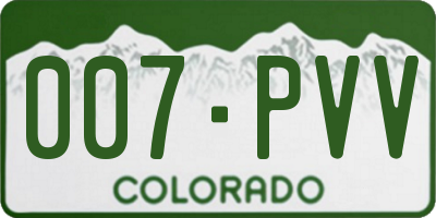 CO license plate 007PVV