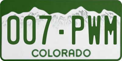 CO license plate 007PWM
