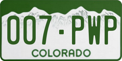 CO license plate 007PWP