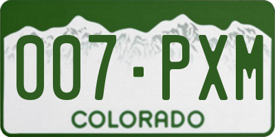 CO license plate 007PXM