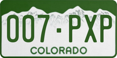 CO license plate 007PXP