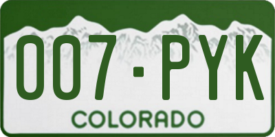 CO license plate 007PYK