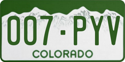 CO license plate 007PYV