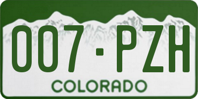 CO license plate 007PZH