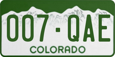 CO license plate 007QAE