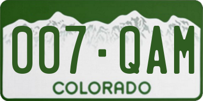 CO license plate 007QAM