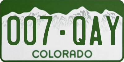 CO license plate 007QAY