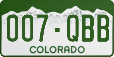 CO license plate 007QBB
