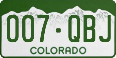 CO license plate 007QBJ