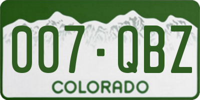 CO license plate 007QBZ