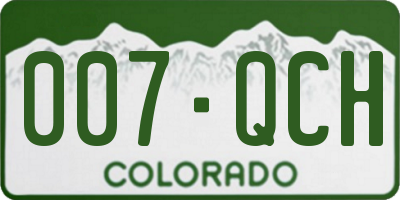 CO license plate 007QCH