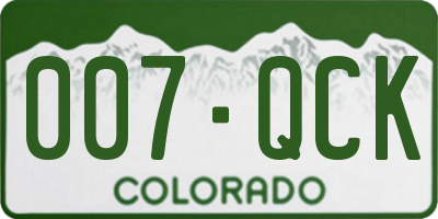 CO license plate 007QCK