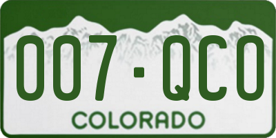 CO license plate 007QCO