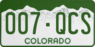 CO license plate 007QCS