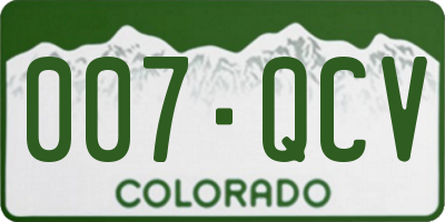 CO license plate 007QCV