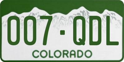 CO license plate 007QDL