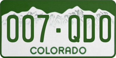 CO license plate 007QDO