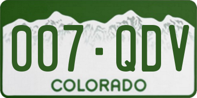 CO license plate 007QDV