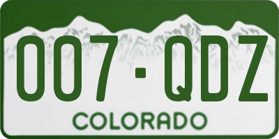 CO license plate 007QDZ