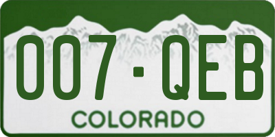 CO license plate 007QEB