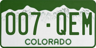 CO license plate 007QEM