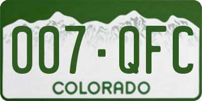 CO license plate 007QFC
