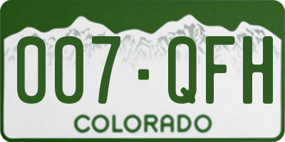 CO license plate 007QFH