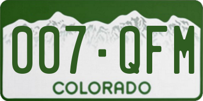 CO license plate 007QFM