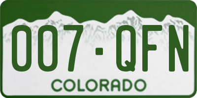 CO license plate 007QFN