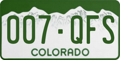 CO license plate 007QFS