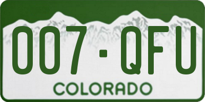 CO license plate 007QFU