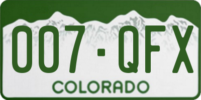 CO license plate 007QFX