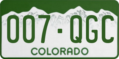 CO license plate 007QGC