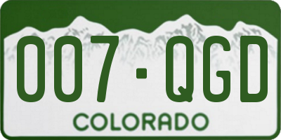 CO license plate 007QGD