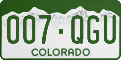 CO license plate 007QGU