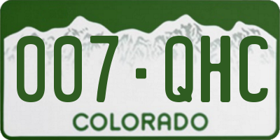 CO license plate 007QHC