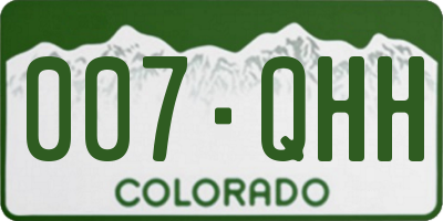 CO license plate 007QHH