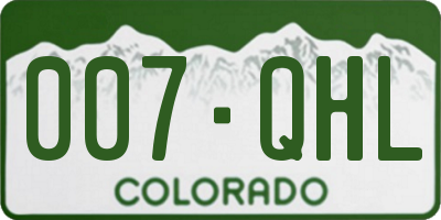 CO license plate 007QHL