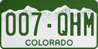 CO license plate 007QHM