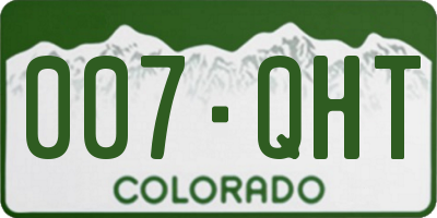 CO license plate 007QHT