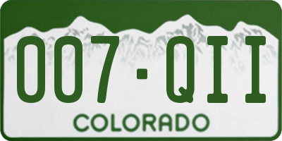 CO license plate 007QII