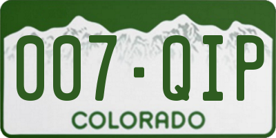 CO license plate 007QIP