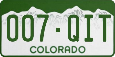 CO license plate 007QIT