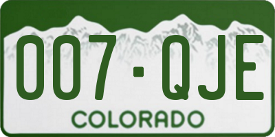 CO license plate 007QJE