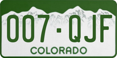 CO license plate 007QJF